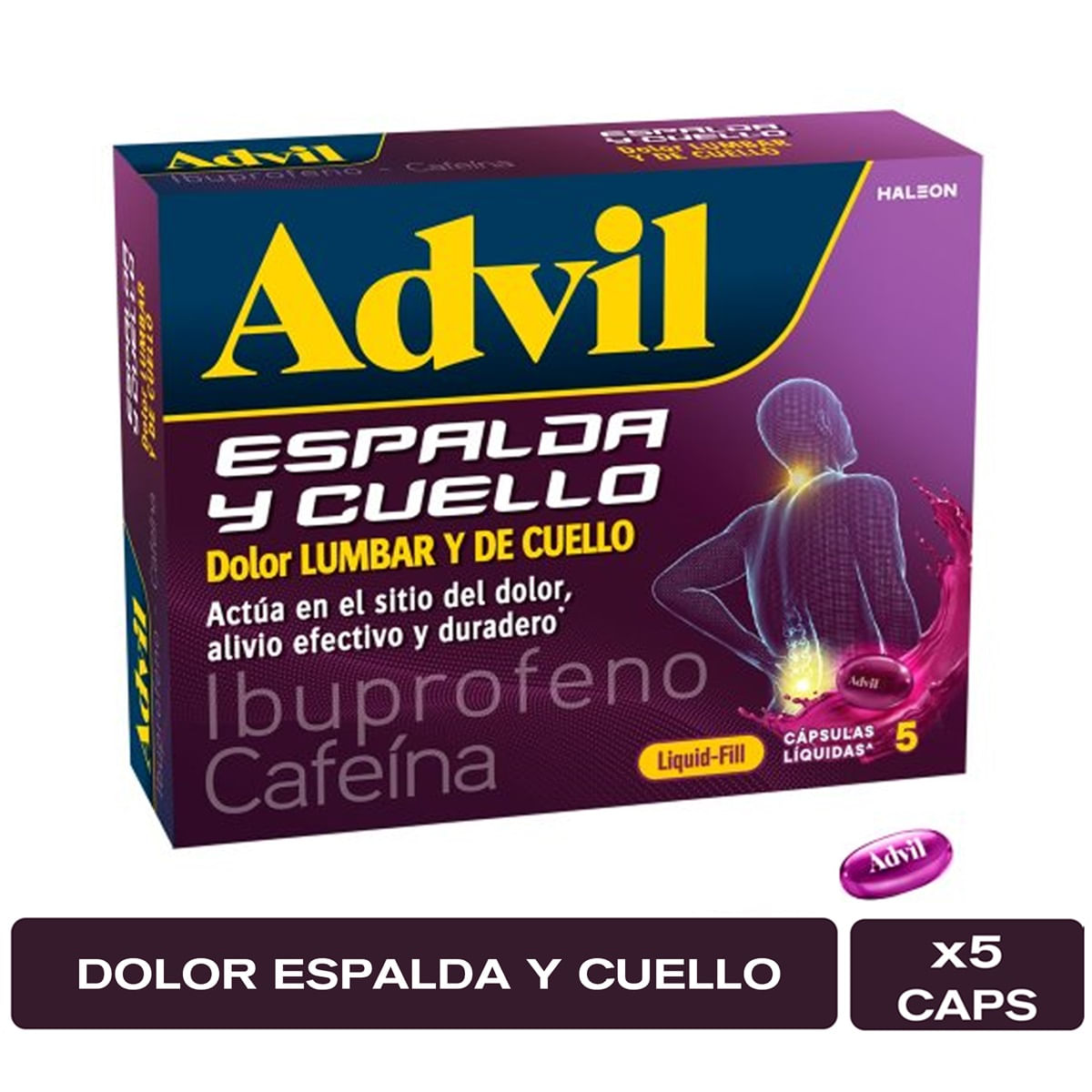 Advil Espalda Y Cuello 400/65Mg Cápsula Blanda